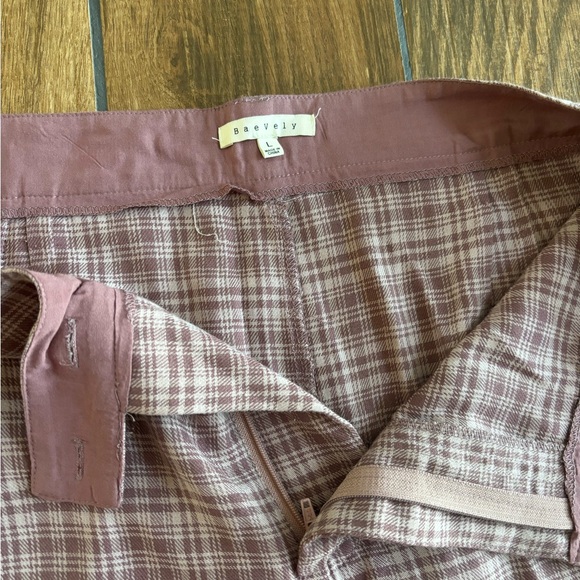 BaeVely Purple Plaid Woven Dress Pants Size L - Picture 2 of 2